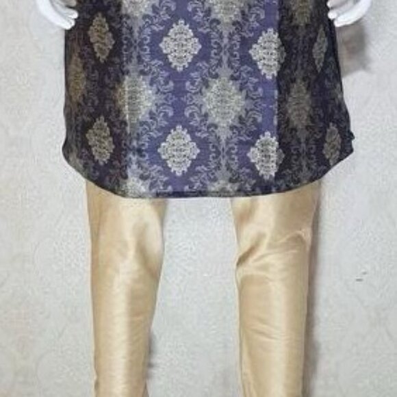 Mens Silk Indian Digital print super soft Kurta Set - Picture 3 of 5